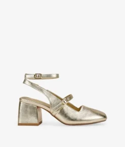 Best Bosanova Zapatos Mary jane dorados destalonados con hebillas