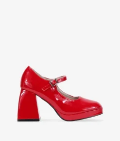 Discount Bosanova Zapatos Mary Jane rojos con tacón cuadrado