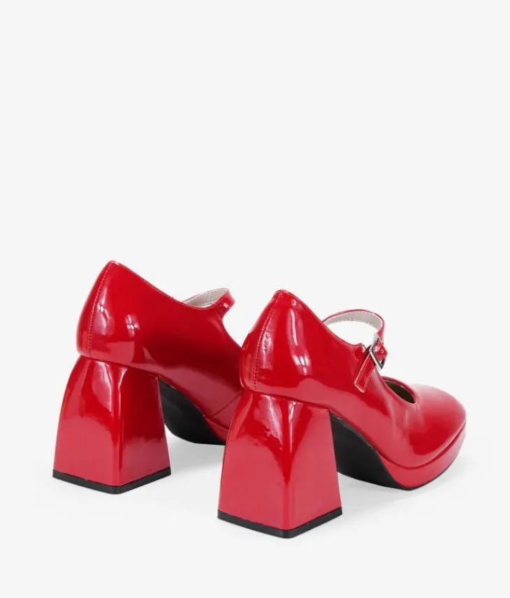Discount Bosanova Zapatos Mary Jane rojos con tacón cuadrado