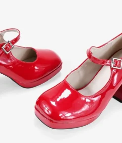 Discount Bosanova Zapatos Mary Jane rojos con tacón cuadrado