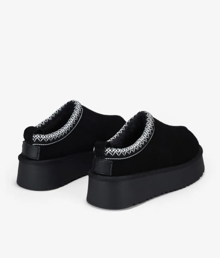 Best Bosanova Zuecos de invierno negros con plataforma