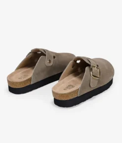 Best Bosanova Zuecos de plataforma taupe en serraje piel