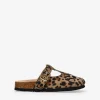 Clearance Bosanova Zuecos planos de leopardo con hebilla